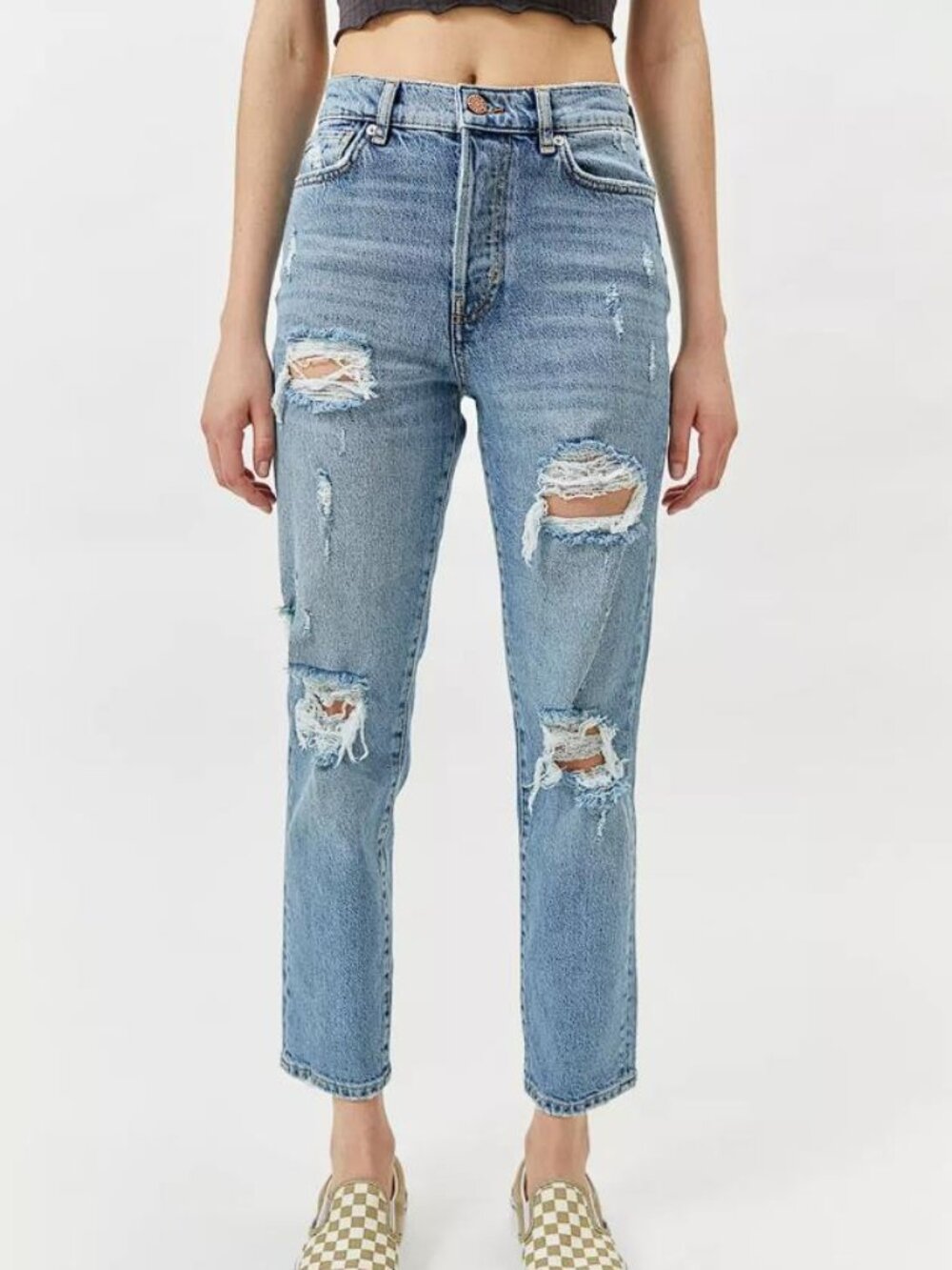 URBAN OUTFITTERS Women's BDG Comfort Stretch Slim Straight Jean Distressed Sz 29